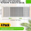 Hicarer 4 Pcs Adjustable Window Screen, 15 Inches High x 25-45 Inches Wide