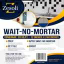 Wait-No-Mortar 20 Sq. Ft. Clear Double-Sided Synthetic Rubber Tile Adhesive Mat for Wall Tile Applications