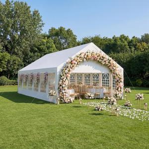 ADRERIC 20x40 Party Tent Heavy Duty White Canopy Large Outdoor Event Shelter with Removable Sidewalls, Waterproof Gazebo for Wedding, Backyard, Parties