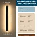 57inch Modern Outdoor Wall Sconce, LED Dimmable Wall Light 3000K-6000K with Remote Control, IP65 Waterproof, Exterior Linear Lighting Fixture for House, Patio, Garden, Yard