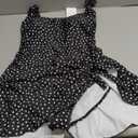 Eomenie One Piece Swimdress Swimsuits for Women Tummy Control Swim Dresses Skirt Bathing Suit (Large, Black Polka Dot)