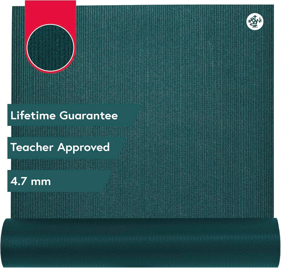 Manduka Prolite Yoga and Pilates Mat 4.7mm Thick, Non-Slip, Non-Toxic, Eco-Friendly, Long. Made with Dense Cushioning for Stability and Support (Deep Sea Green)