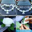 Sosation 9 Pcs Just Married Car Decorations Wedding Car Decorations Just Married Magnets Banner Decals Flower Pearl Bud Ribbon Balloon for Honeymoon Wedding Reception Ceremony Party Decor Photo Prop