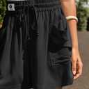 TARSE Womens Linen Shorts Elastic Waist Wide Leg Drawstring Casual Lounge Comfy 2026 Summer Beach Shorts with Pockets (L)