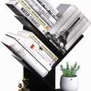 R RUISHENG 3 Tier Small Tree Bookshelf Storage Organizer Shelves Floor Standing Bookcase Desk Wood Storage Rack for Home Office Living Room Bedroom Display for Book Magazine CD Manga Black