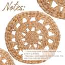 MIXUMON Woven Placemats Round, Natural Water Hyacinth Wicker Placemat for Dining Table, Large Handmade Woven Placemats Heat Resistant Non-Slip (13" - Set of 6)