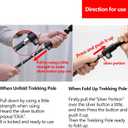 A ALAFEN Aluminum Collapsible Ultralight Travel Trekking Hiking Pole for Men and Women (Fits 5'3" - 6'2")