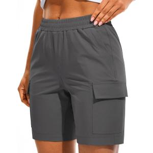 AFITNE Women's 5"/ 7" Hiking Cargo Shorts Quick Dry Lightweight Summer Athletic Running Shorts with Pockets UPF 50+ (XL)