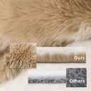 SERISSA Soft Fluffy Rug Beige Faux Sheepskin Fur Rug Shaggy Area Rug for Bedroom Floor Living Room 3x5 Feet