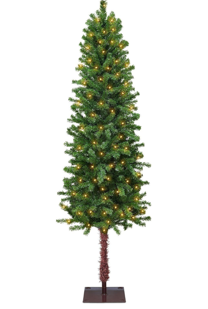 5 Ft Alpine Artificial Christmas Tree with Thick 455 Classic Pine Branch Tips, 120 Warm White Lights, Metal Stand UL Plug Fire-Resistant Slim Xmas Pencil Tree for Holiday Home Indoor Decoration 5 Ft Alpine Artificial Christmas Tree with Thick 455 Classic Pine Branch Tips, 120 Warm White Lights, Metal Stand UL Plug Fire-Resistant Slim Xmas Pencil Tree for Holiday Home Indoor Decoration