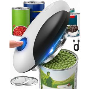 Electric Can Opener, One Touch Safety Automatic Can Opener - Easy Smooth Edge Hands Free, Battery Operated Openers Fits Most Cans, Ideal for Seniors People with Weak Hands & Arthritis