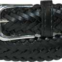 CTM Boys' Leather 3/4 Inch Adjustable Braided Dress Belt (X-Large, Black)