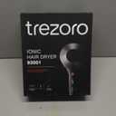 TREZORO Professional Hair Dryer, Ionic Ceramic Tourmaline Technology, 2000W Fast Quiet Drying, with Narrow & Wide Concentrator Nozzles, 3 Heat & 2 Speed Settings, Cool Shot Button, Black