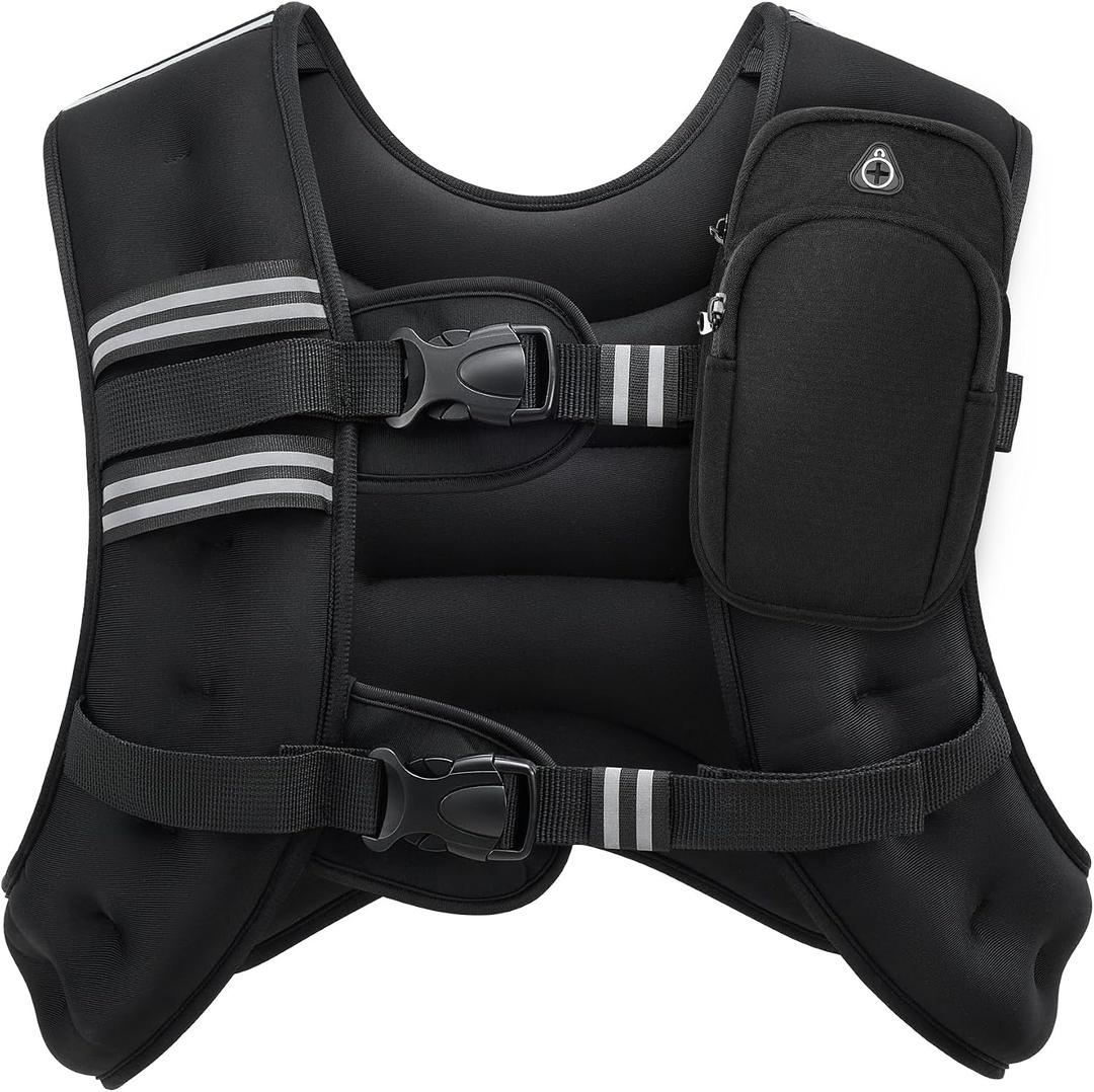 ZELUS Weighted Vest, 25lb Weight Vest with Reflective Stripe for Workout, Strength Training, Running, Fitness, Muscle Building, Weight Loss, Weightlifting
