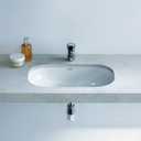 Duravit 0338490017 D-Code 20-5/8" Oval Ceramic Undermount Bathroom Sink with Overflow, 19-1/4 x 13 Inch