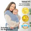 KeaBabies Baby Wrap Carrier - All in 1 Original Baby Carrier Newborn to Toddler Sling, Easy to Wear, Hands Free Bonding, Lightweight, Breathable Infant Wraps (Powder Blue)