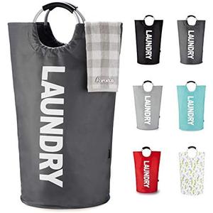 Laundry Basket (Gray  Colors), Waterproof Laundry Hamper, Laundry Bag with Padded Handles, Clothes Hamper, Collapsible Laundry Basket Easy Storage