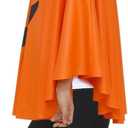 Hooded Adult Pumpkin Poncho Costume for Women - 2025 Christmas Jack-O'-Lantern Poncho & Candy Bag, One Size