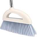 Angle Broom for Hardwood Floors - Soft Bristled Indoor & Kitchen Broom (Light Pink)