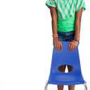 FDP 16" School Stack Chair, Stacking Student Seat with Chromed Steel Legs and Ball Glides For In-Home Learning or Classroom - Blue (4-Pack), 10382-BL