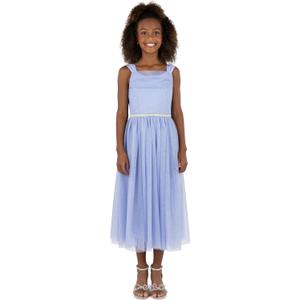Speechless Girls Sleeveless Scoop Neck Tulle Midi Dress with Embellished Waist (7, Periwinkle)
