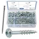 Pocket Hole Screws Assortment Kit, 380Pcs in 4 Sizes #8 x 1, 1-1/4", 2", 2-1/2", Coarse Thread Wood Screws with Square Drive, Zinc Plated Pocket Screws, Self Tapping, Drive Bit Included