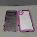 Diaclara Designed for iPhone 16 Plus Case 6.7 Inch, Upgraded [Full Camera Protection] Full Body Rugged Clear Bumper Case w/Built-in Screen Protector for 16 Plus, Rose Pink