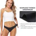 Wealurre Women's Microfiber Low Rise No Show Thong Pantie (L)