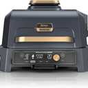 Ninja Woodfire Pro Connect XL Outdoor Grill & Smoker | Bluetooth, App Enabled | 7-in-1 Grill, BBQ Smoker, Outdoor Air Fryer | Woodfire Technology | Built-In Thermometer | Blue & Gold| OG951BL1