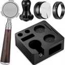 ShanSon Espresso Accessories Kit,7in1 51mm Compact Espresso Tamper Set: Espresso Tamper, Distributor, Bottomless Portafilter, Dosing Funnel, Station missing parts