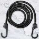ZHOUBIN 48 Inch Black Bungee Cords with Hooks Heavy Duty, 4 Pcs