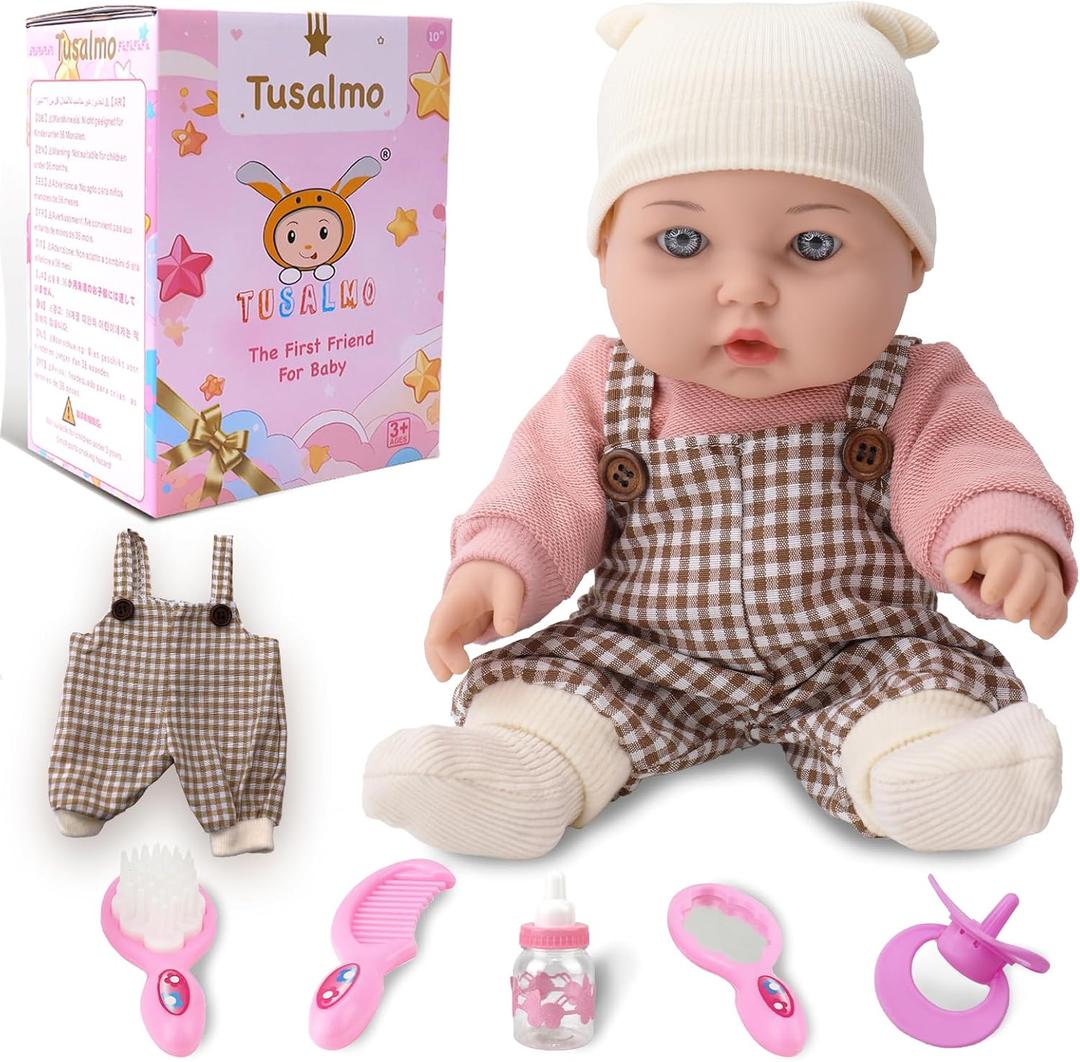 Baby Doll for 3 Year Old Girls & Boys, 12" Soft Body Toddler Doll with Clothes Accessories, Birthday Gift Box Toys