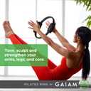 Gaiam Pilates Ring Fitness Circle - Lightweight & Durable Foam Padded Handles, Flexible Resistance Exercise Equipment for Toning Arms, Thighs/Legs & Core