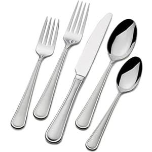 Mikasa, Virtuoso Frost Flatware Service for 12, 65 Piece Set, 18/10 Stainless Steel, Silverware Set with Serving Utensils