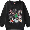 CM C&M WODRO Toddler Kid Christmas Sweatshirt Boy Girl Tis The Season Shirt Cute Xmas Graphic Pullover Top Holiday Outfit (Black)
