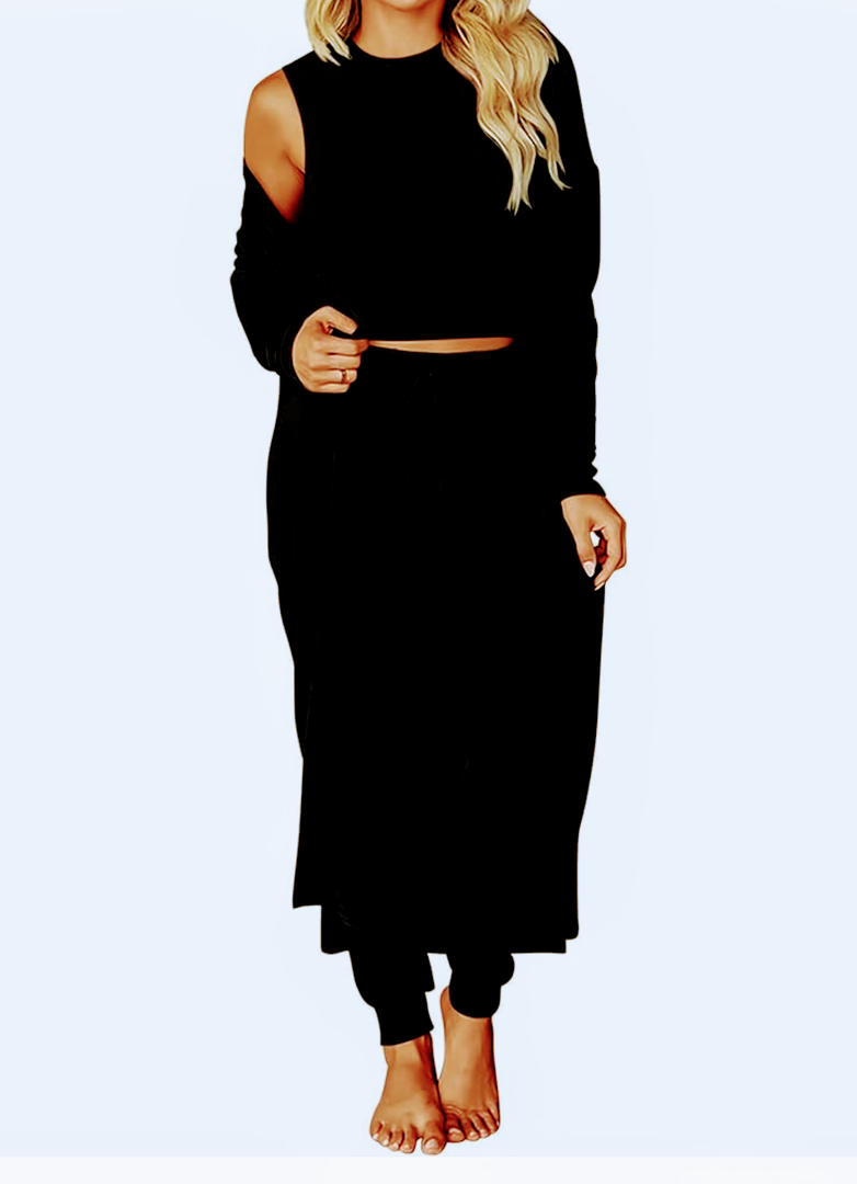 KIRUNDO 2 Piece Lounge Sets for Women Airplane Travel Outfits 2025 Fall Cardigan Sleeveless Pants Sets Matching Clothing M KIRUNDO 2 Piece Lounge Sets for Women Airplane Travel Outfits 2025 Fall Cardigan Sleeveless Pants Sets Matching Clothing M