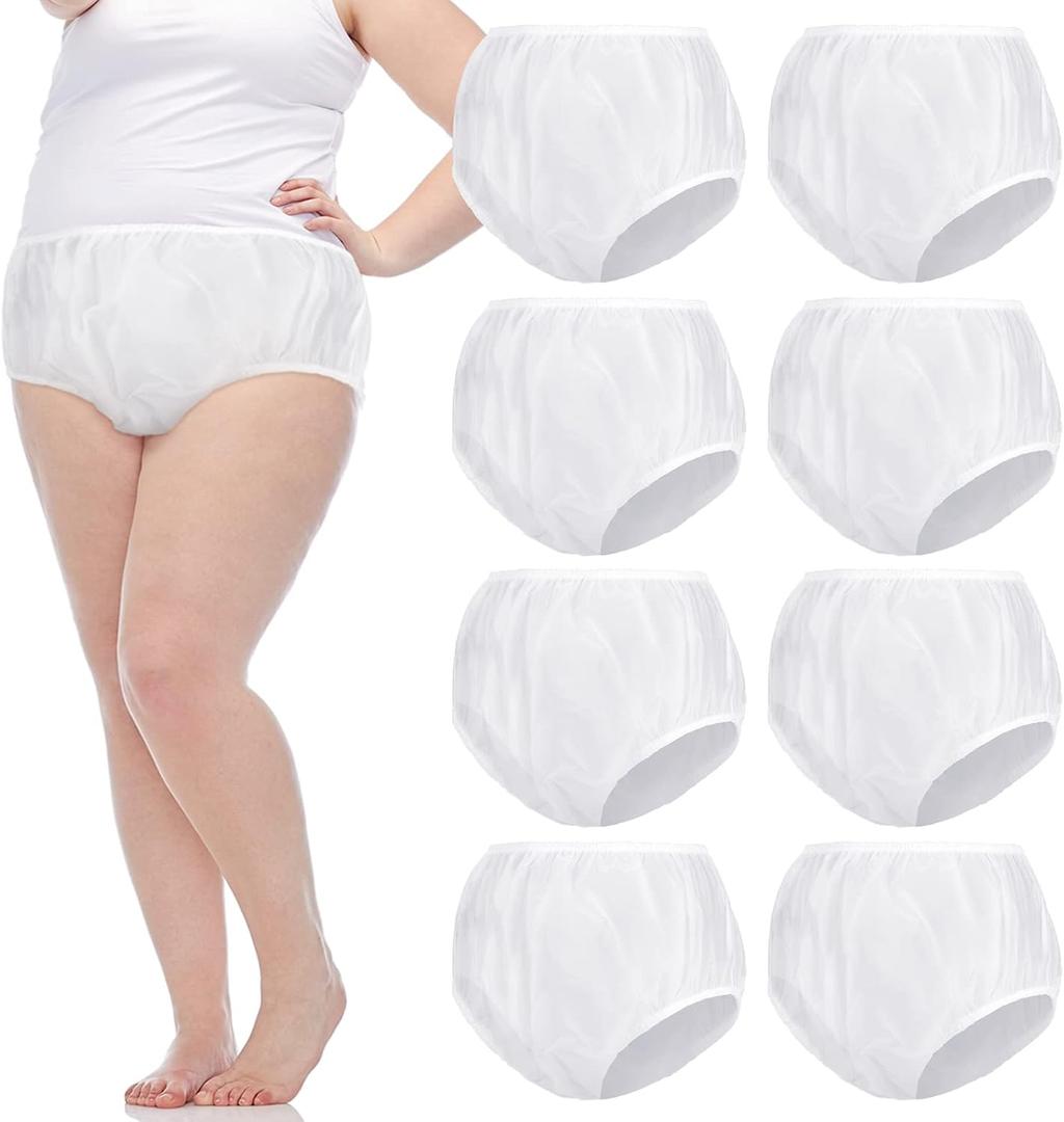 9 Pcs Waterproof Incontinence Underpants Plastic Pants Leak Proof Incontinence Underwear Adult Diaper Cover(XL,Clear)