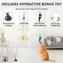 Snuggle & Play Cat Wall Shelves & Climbing System Modern Furniture Set with 3 Steps & Perch for Indoor Cats, Includes Wand Toy