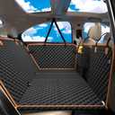 Dog Car Seat Cover for Back Seat, Dog Car Bed Cover with Hard Bottom, Backseat Extender Hammock for Mid-Sized Truck/SUV 8 Panels - Black