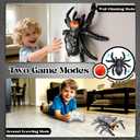 sportsvoutdoors Realistic Remote Control Wall Climbing Spider Toy with Glowing Red Eyes, 360 Spinning RC Prank Bug, Crawls on Walls, Ceilings & Floors, Rechargeable Gift for Kids Ages 3-12 (Black)