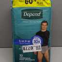 Depend Fresh Protection Adult Diapers, Incontinence Underwear for Men, Disposable, Maximum, Small/Medium, Grey, 32 Count