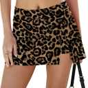 LOMON Mini Skirts for Women with Shorts Underneath Stretchy Bodycon Side Slit Sexy Y2K Going Out Outfits