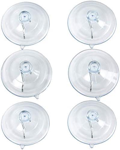 BEADNOVA Suction Cup Hooks 2.5 Inches Suction Cup Hook for Window Glass Wall (6 Packs)