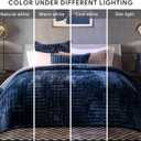 RECYCO Luxury Velvet Quilt Set Twin/Twin XL Size, Lightweight Velvet Comforter Set, Oversized Bedspread Coverlet Quilted Bedding Set, with 1 Matching Pillow Sham, for All Season, Navy Blue