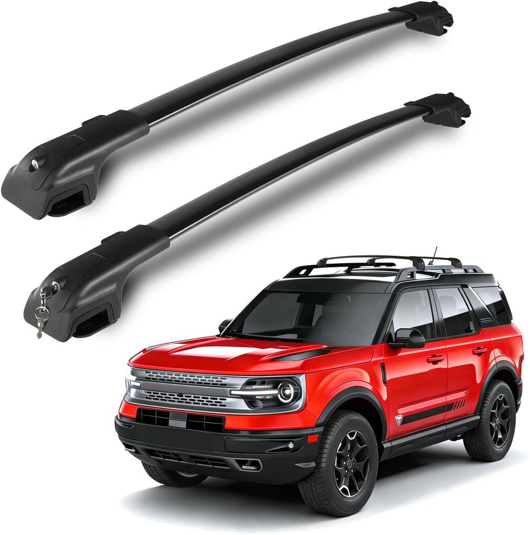 Lockable Roof Rack Cross Bars Compatible with Ford Bronco Sport 2021-2026 On Road and Off Road Version, 260 LBS Heavy Duty Aluminum Crossbars for Rooftop Cargo Luggage, Kayak, Snow Board