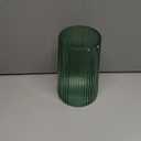 Green Glass Vase for Flower, Flower Vase for Bouquet, Modern Glass Vases, Ribbed Vases for Living Room, Bedroom, Dining Table, Office, Wedding, Centerpieces, 8 Inches (Large)