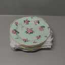 BTaT- Porcelain Floral Plates Set of 8, 8 Inch, Assorted Pastel Colors with Golden Rim, Floral Dessert Plates, Spring Dinnerware, Dishwasher & Freezer Safe