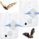 2026 Upgraded Bat Fortress Mini Repeller Indoor Deterrent Adjustable Ultrasonic Bat Repellent Devices Outdoor Battery Operated Bat Repeller, Friendly to Human & Pet (2Pack)