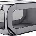 Love's cabin 42in Portable Large Dog Bed - Pop Up Dog Kennel, Indoor Outdoor Crate for Pets, Portable Car Seat Kennel, Cat Bed Collection, Grey