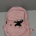 Aesthetic Backpack Cute Backpack for School College Backpack Large Capacity Bookbags for Girls Women Students Casual Travel Daypacks Solid Color (Pink)